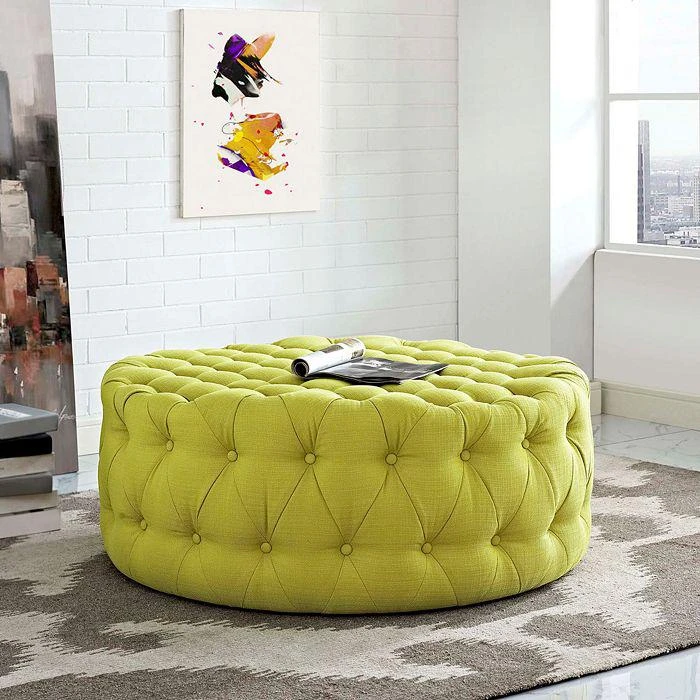 Modway Amour Upholstered Fabric Ottoman 8