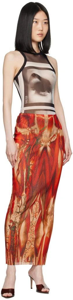 Jean Paul Gaultier Red 'The Écorché' Maxi Skirt 4