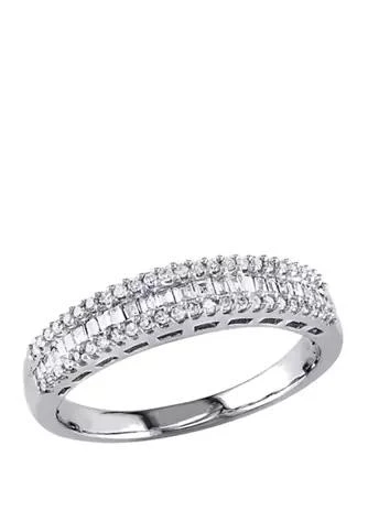 Belk 
Co. 1/3 ct. t.w. Baguette and Round Diamond Anniversary Band in 14K White Gold