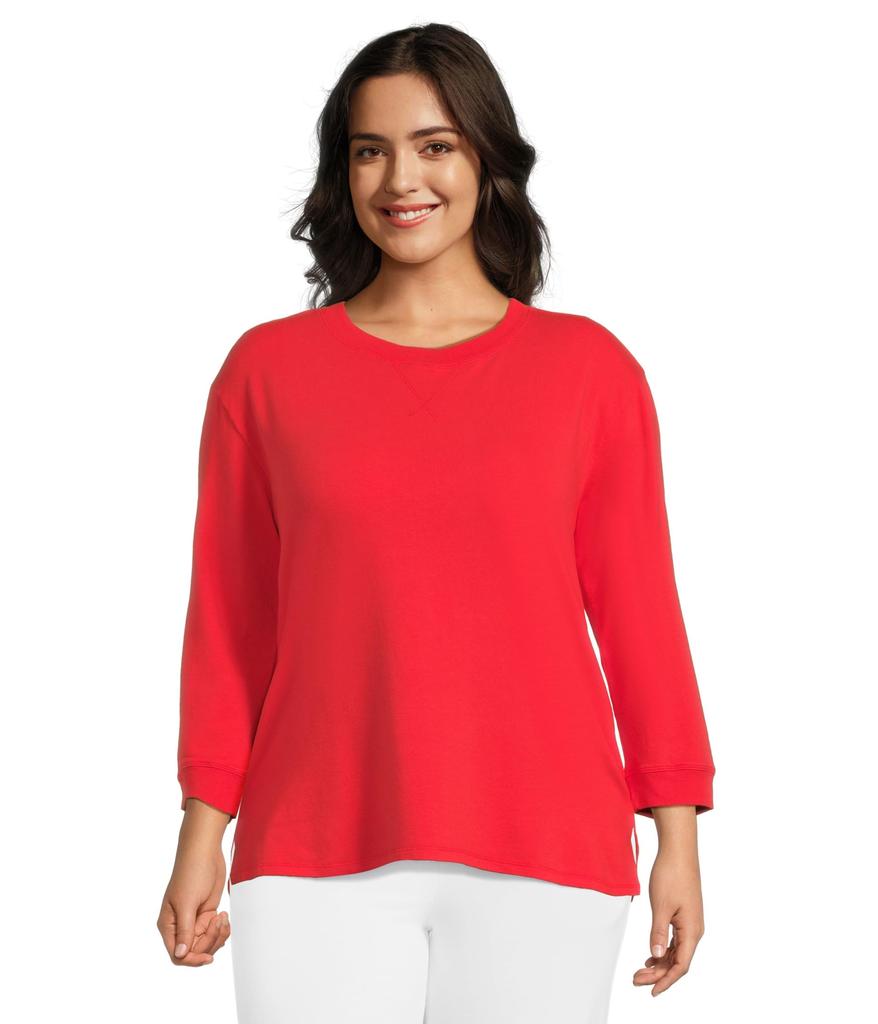 Mod-o-doc 3/4 Sleeve Hi-Lo Tunic with Side Slits