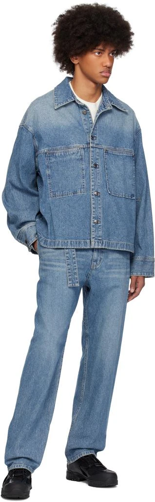 Wooyoungmi Blue Broken Twill Denim Shirt 4