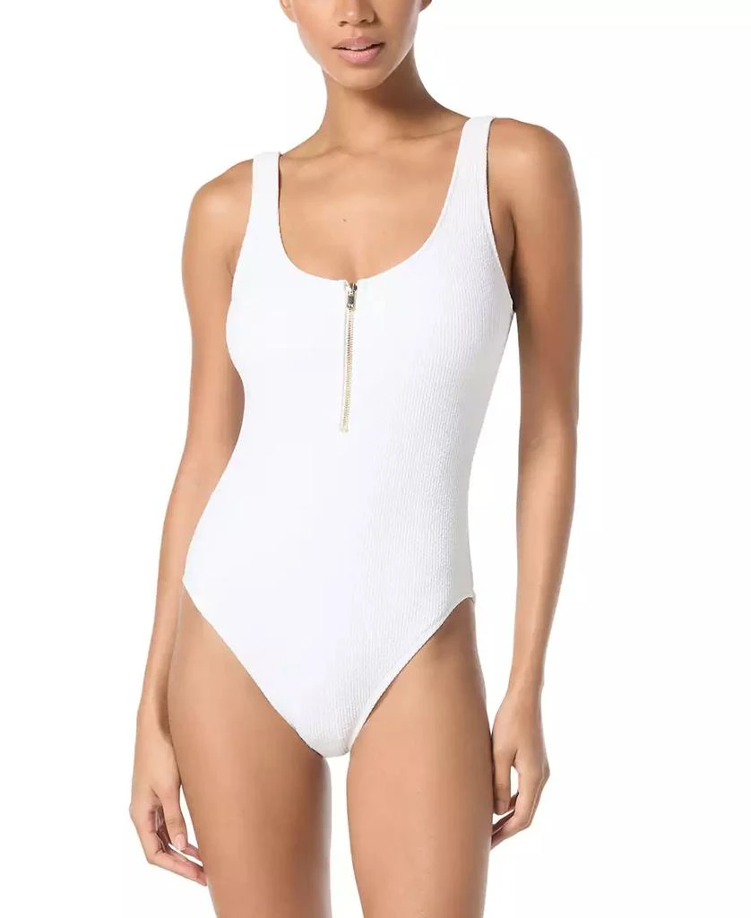 Michael Kors Women's Zip-Front One-Piece Swimsuit 1