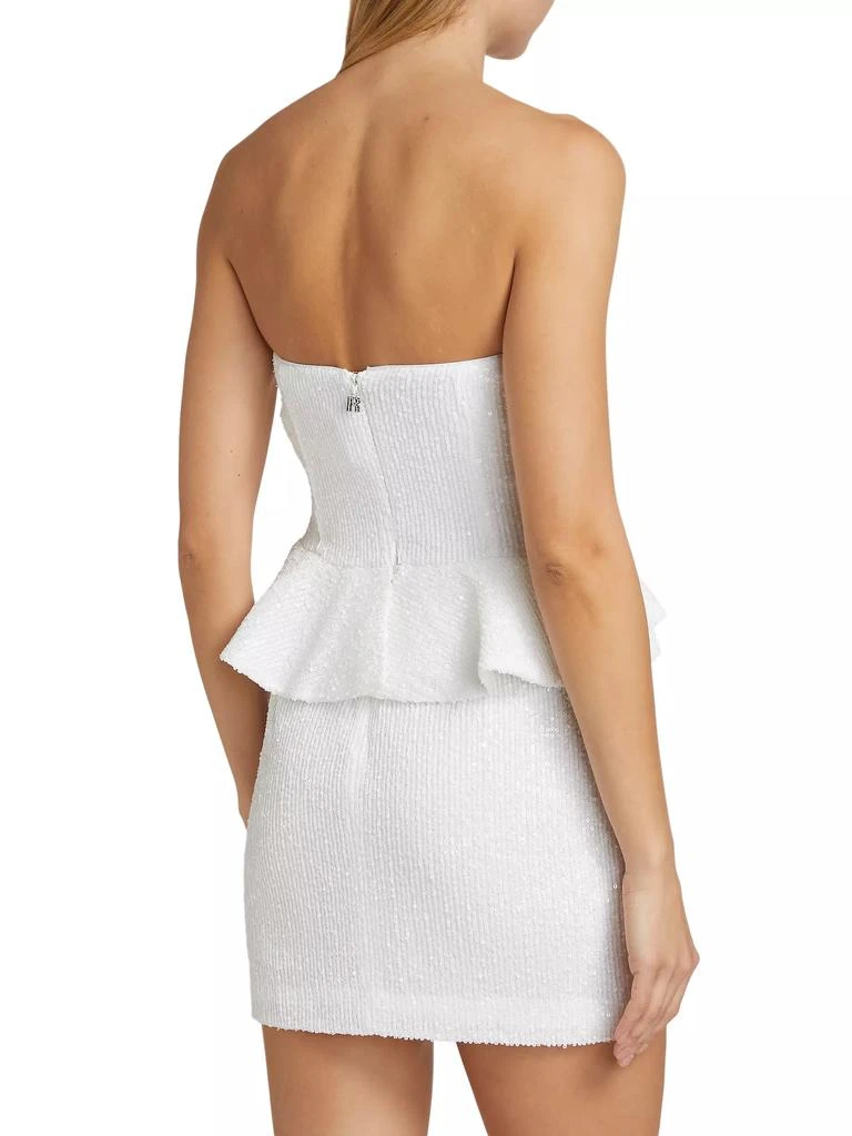 ROTATE Birger Christensen Sequined Peplum Corset Minidress 5