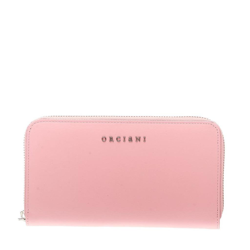 ORCIANI Full Zip Pink Leather Wallet