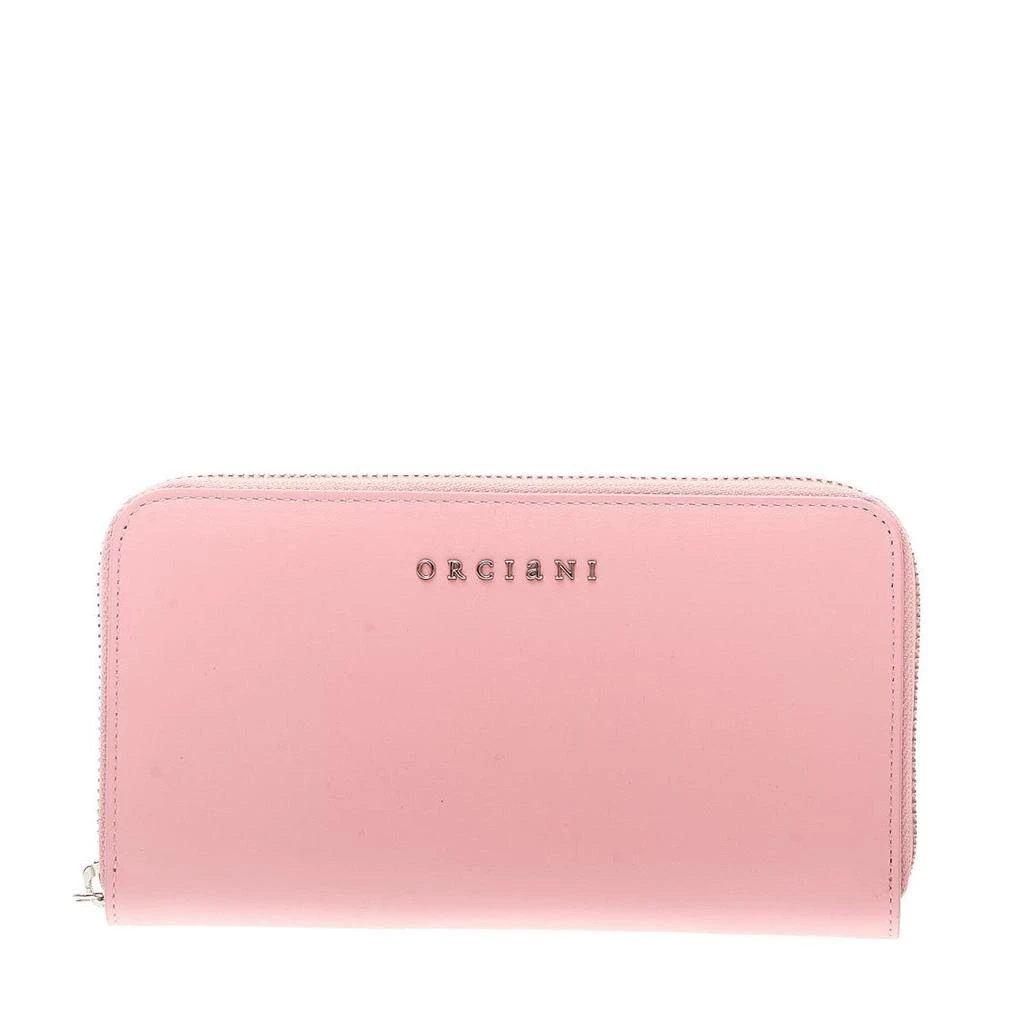 ORCIANI Full Zip Pink Leather Wallet 1