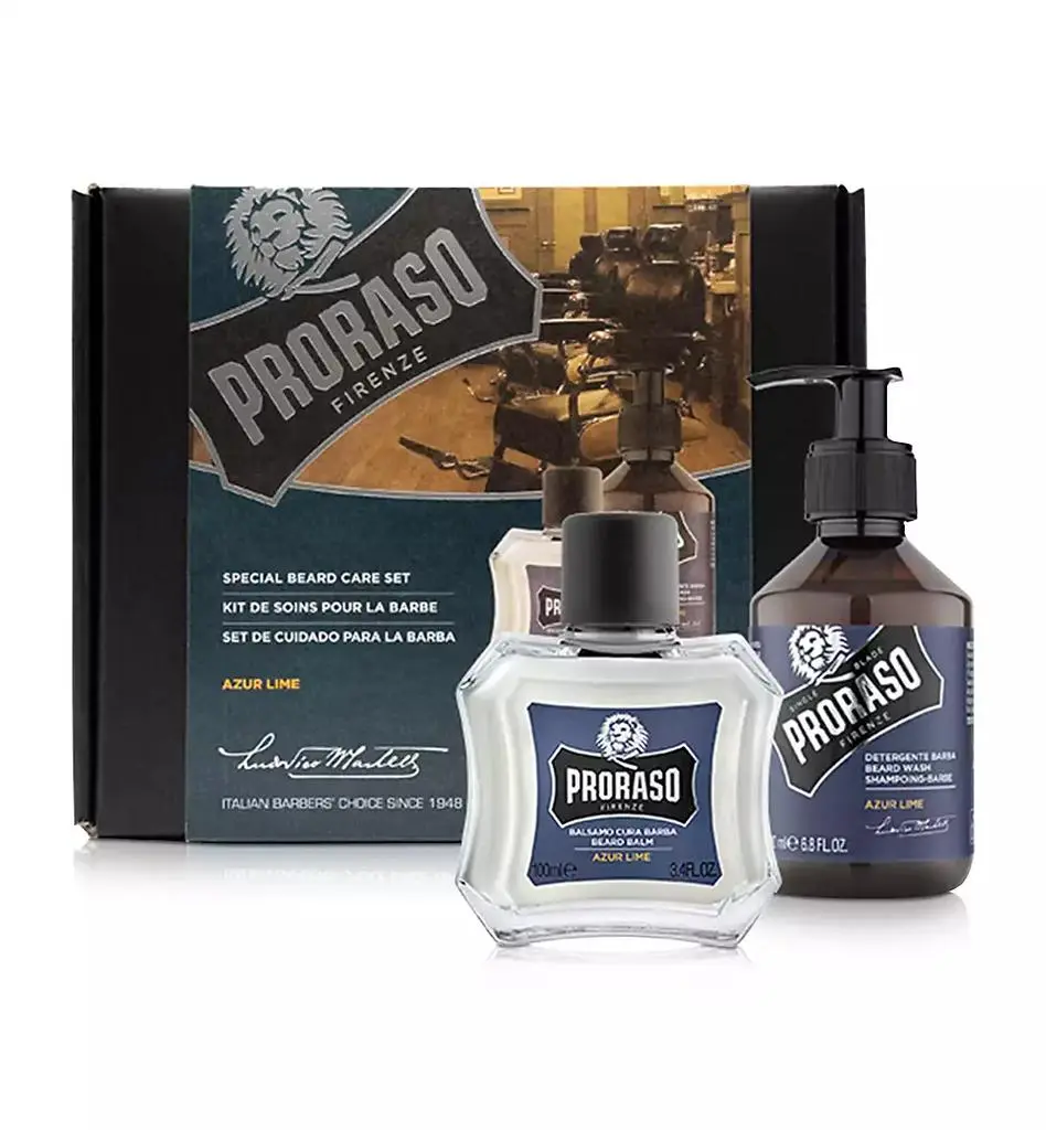 Proraso 2-Pc. Beard Care Set For New Or Short Beards - Azur Lime Scent