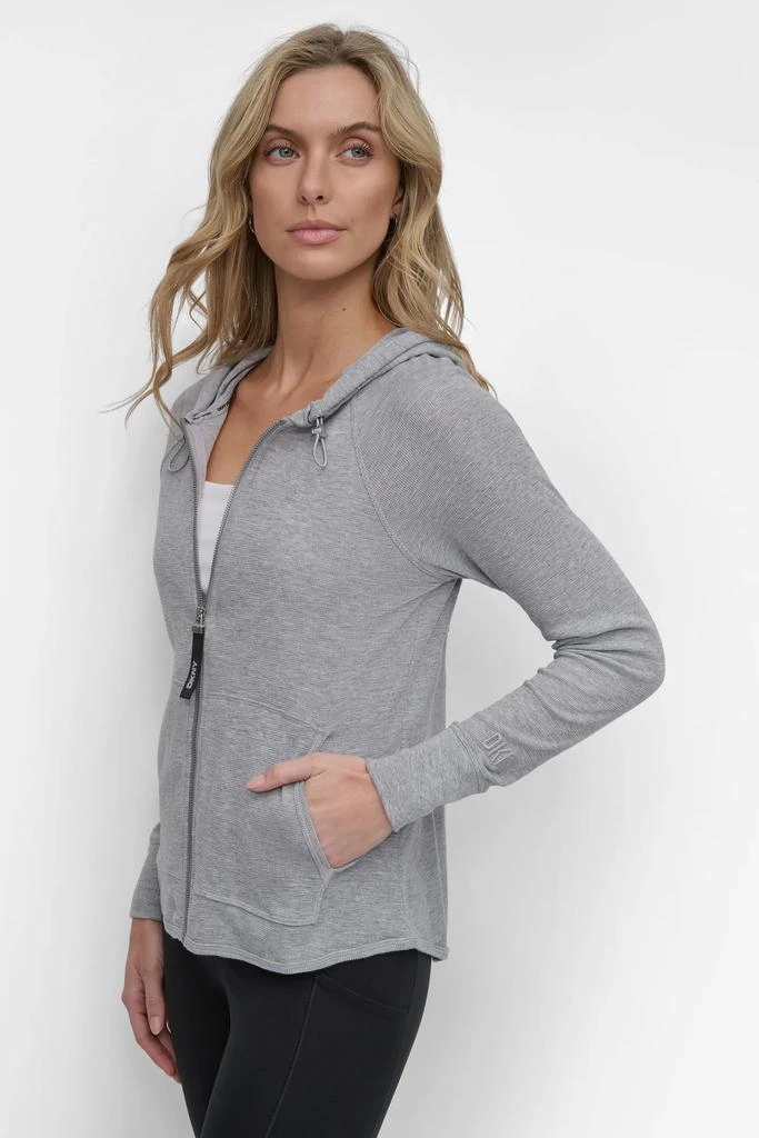 DKNY MINI SLUB WAFFLE FULL ZIP HOODIE 3
