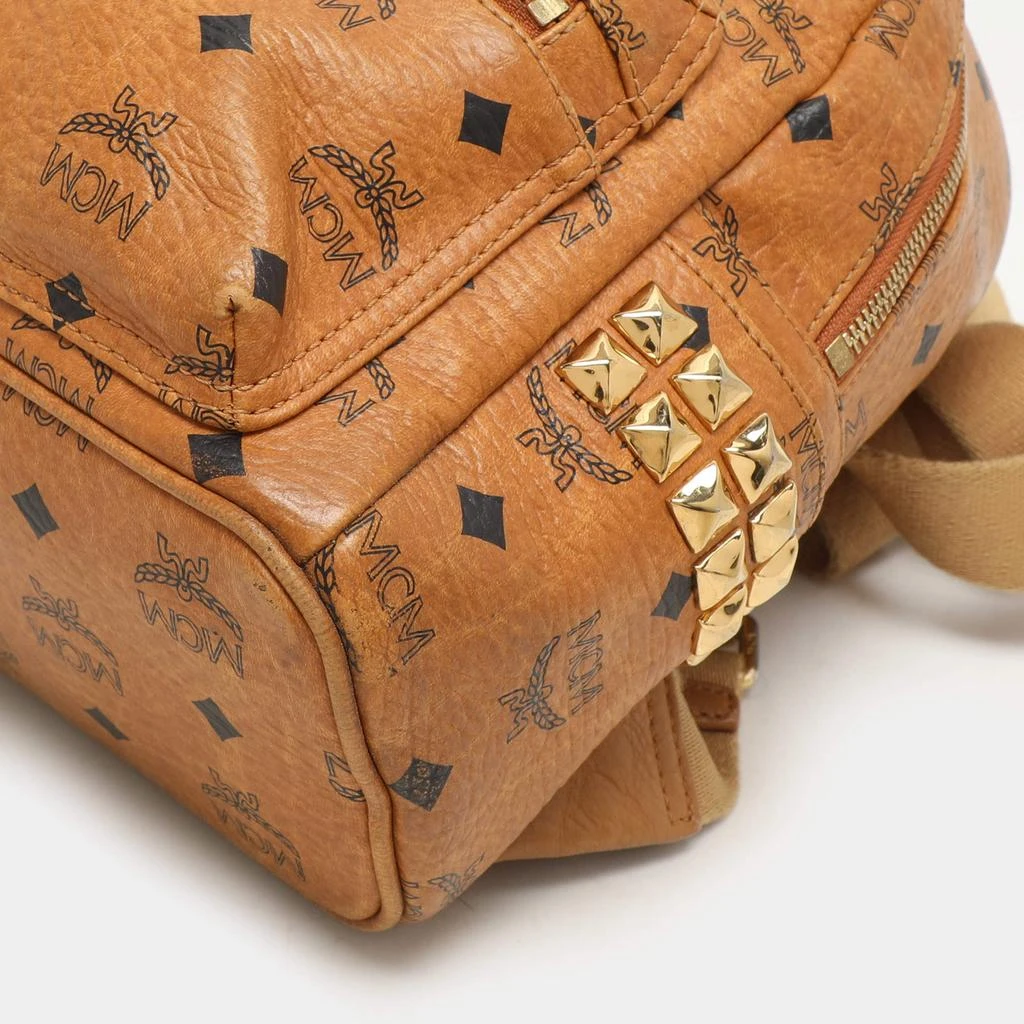 MCM MCM Cognacn Visetos Coated Canvas and Leather Studs Stark Backpack 26