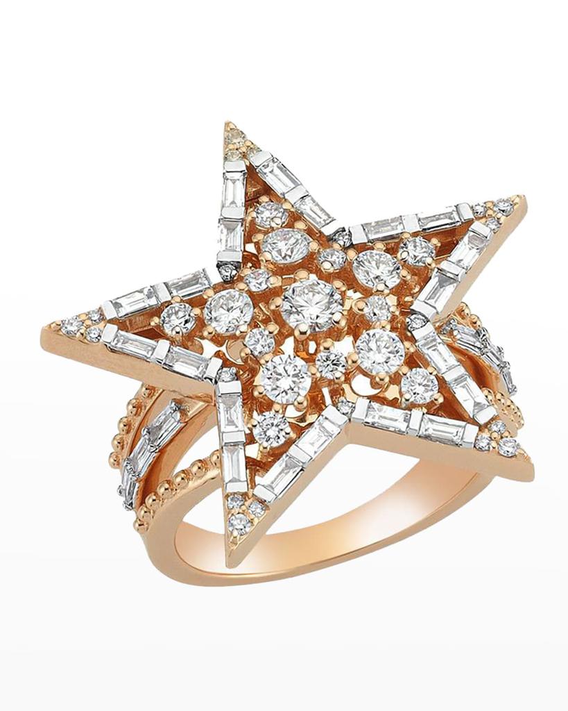 Bee Goddess Sirius Baguette and Round Diamond Ring