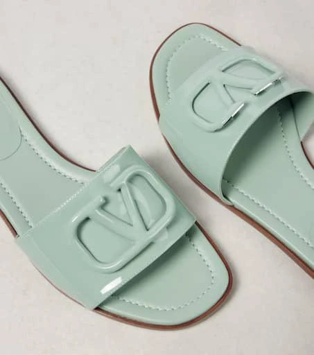 Valentino VLogo Signature patent leather slides 5
