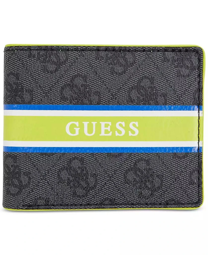 GUESS Men's Dinate Signature Stripe Quatro-G Print RFID Slimfold Wallet 1