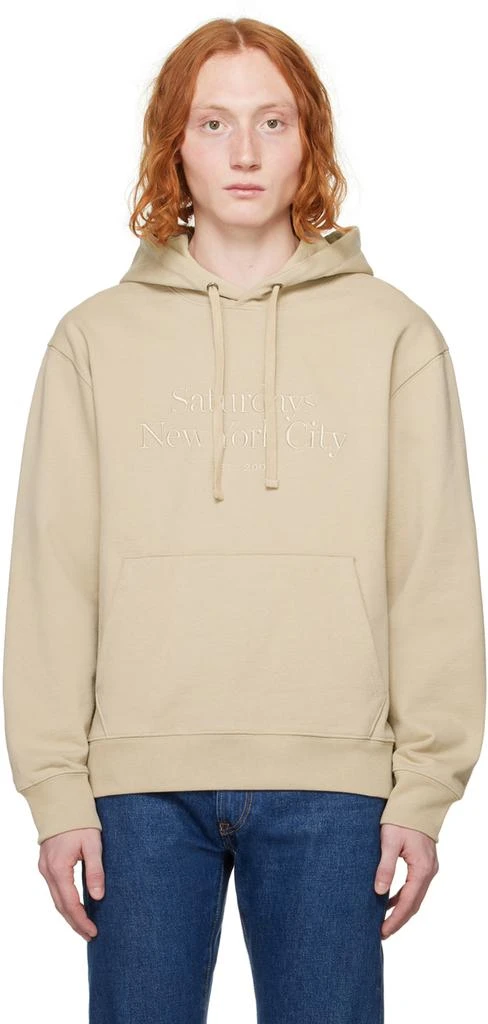 Saturdays NYC Beige Ditch Miller Hoodie 1