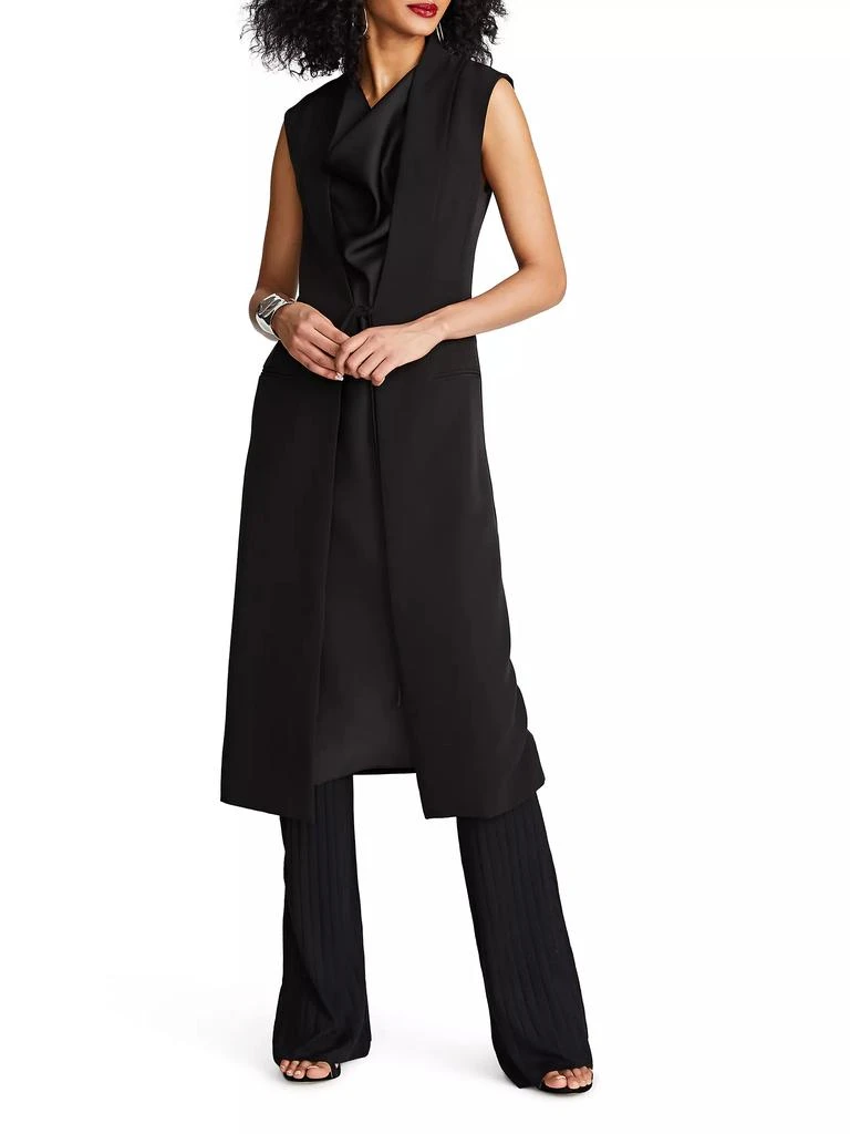 Halston Jacklyn Cowl-Neck Crepe Midi-Dress 4