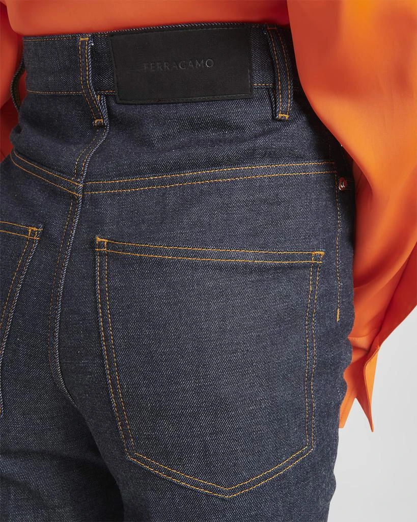 Salvatore Ferragamo High-Rise 5-Pocket Bootcut-Leg Denim Pants 5