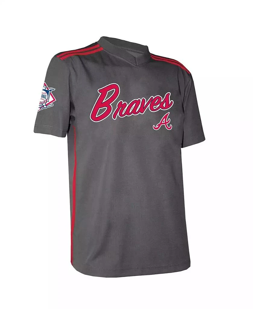 Stitches Men
s Charcoal Atlanta Braves Team V-Neck Jersey 3