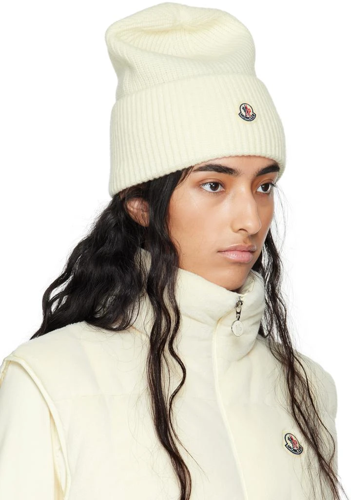 Moncler Off-White Wool Beanie 2