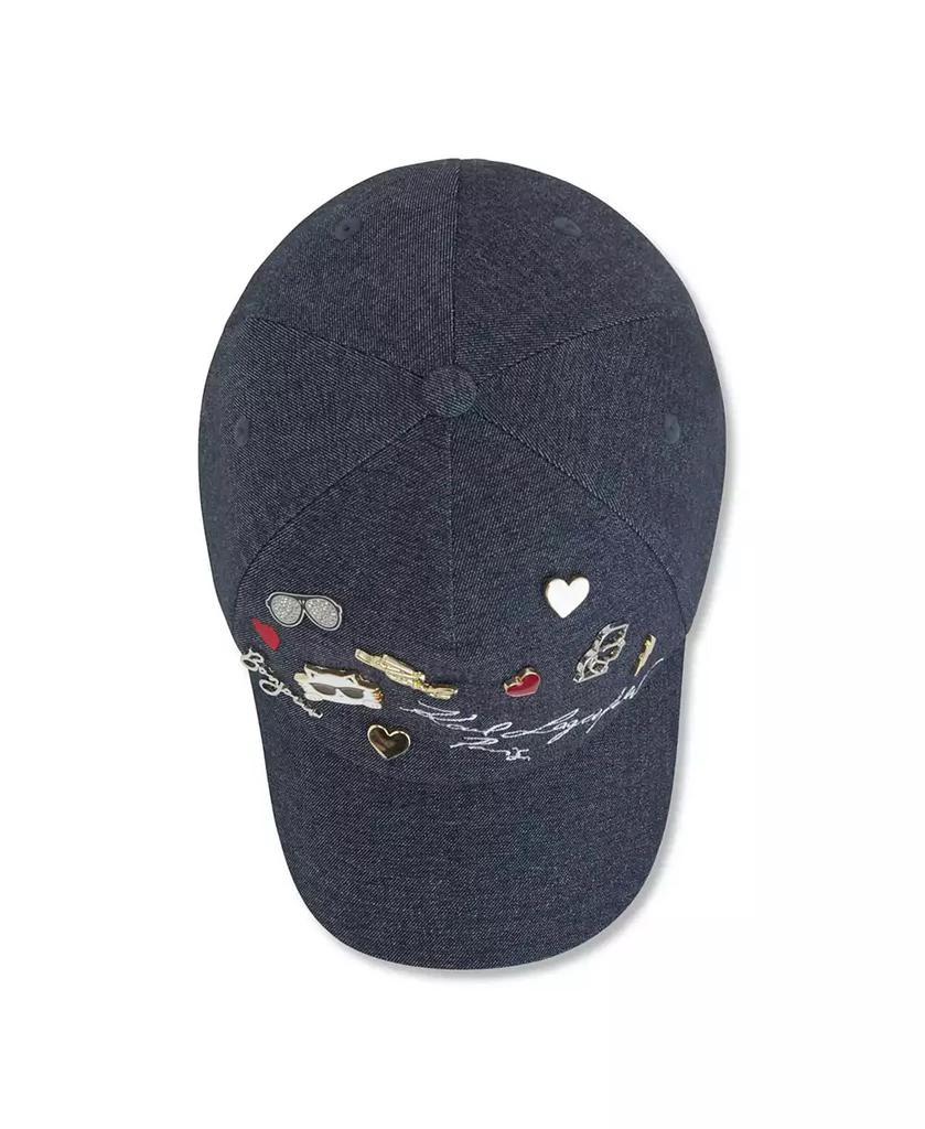 KARL LAGERFELD PARIS Women's Charm Denim Baseball Hat 4