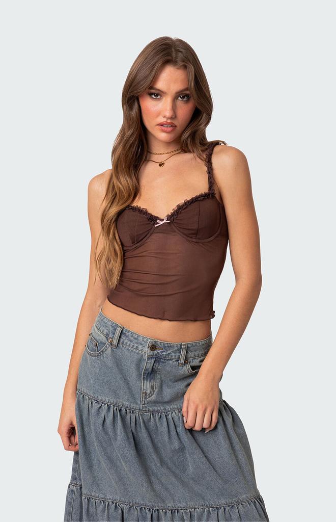 Edikted Mercy Sheer Mesh Bra Top
