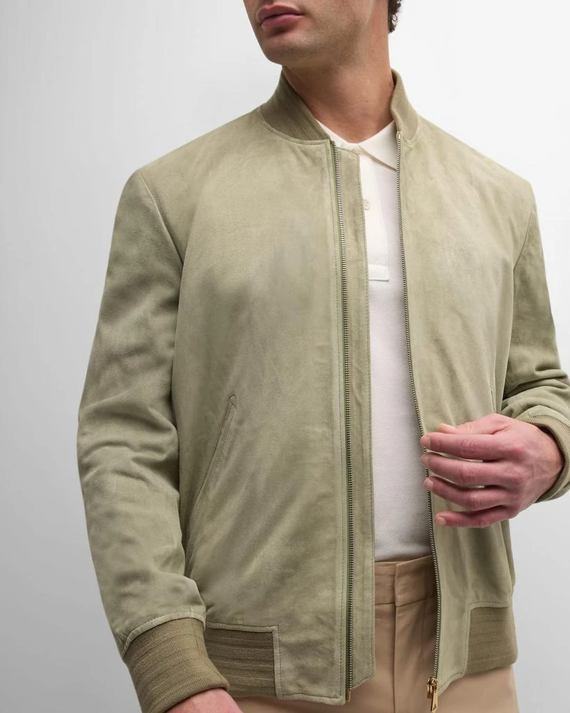 Paul Smith Men's Suede Full-Zip Bomber Jacket 6