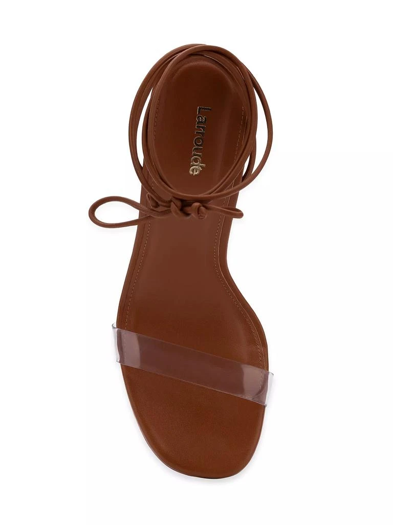 Larroude Gloria Leather Lace-Up Wrap Sandals 5
