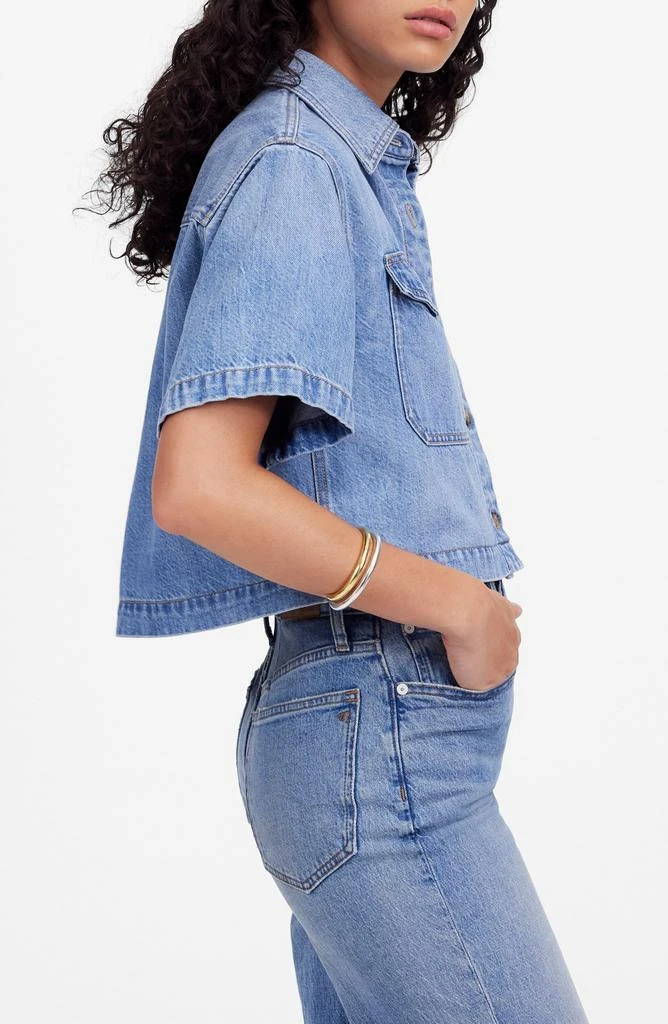 Madewell Boxy Crop Button-Up Shirt in Hallstead Wash 3