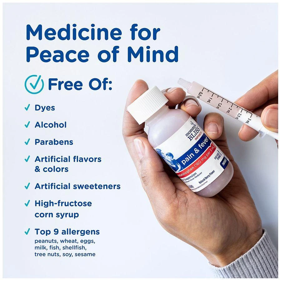 Mommy's Bliss Infant Pain + Fever Relief Liquid Natural Berry 5