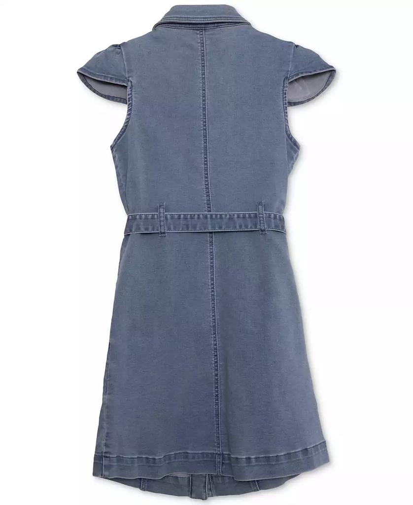 Speechless Big Girls Collared Belted Denim Dress