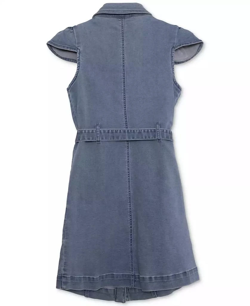 Speechless Big Girls Collared Belted Denim Dress 2