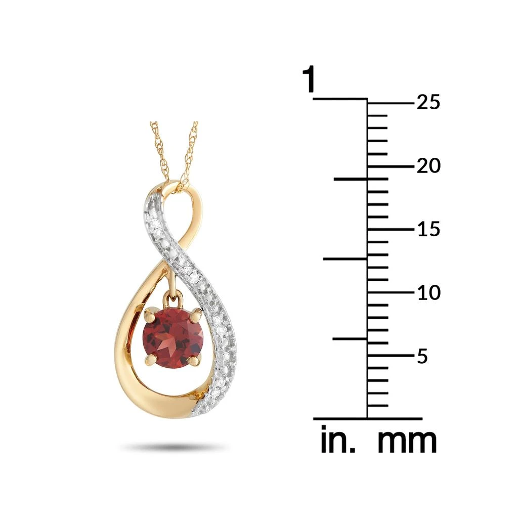 Non Branded 14K Yellow Gold Diamond and 0.03ct Garnet Pendant Necklace PD4-15537YGA 3