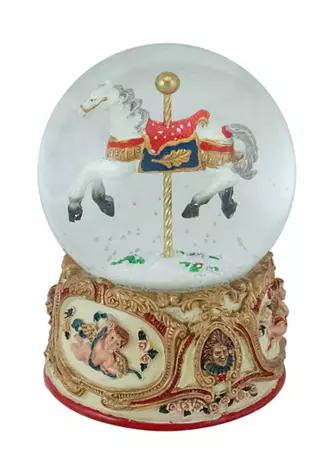 Northlight 5.5Inch Musical Carousel Horse Christmas Snow Globe