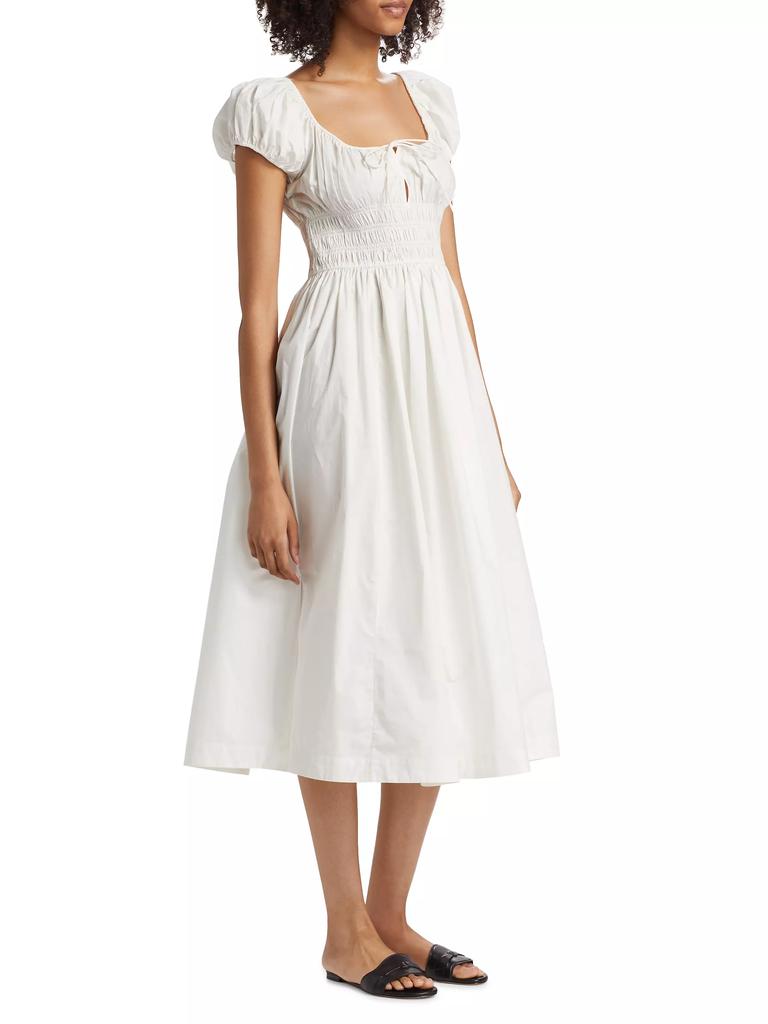 DÔEN Quinn Cotton Shirred Midi-Dress