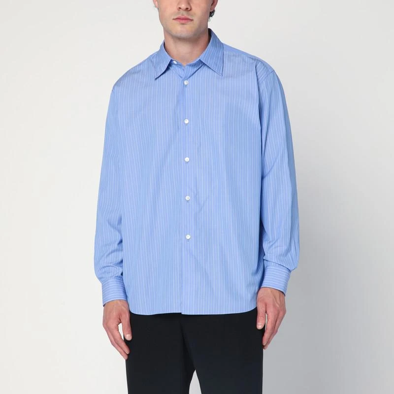 AURALEE Light blue striped cotton shirt 1