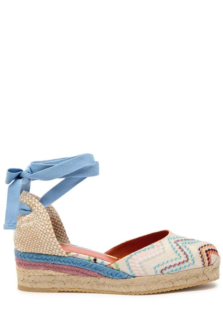 Missoni Eva 30 zigzag canvas wedge espadrilles