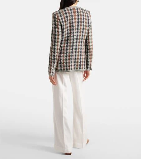 VERONICA BEARD Alessia houndstooth cotton-blend jacket 3