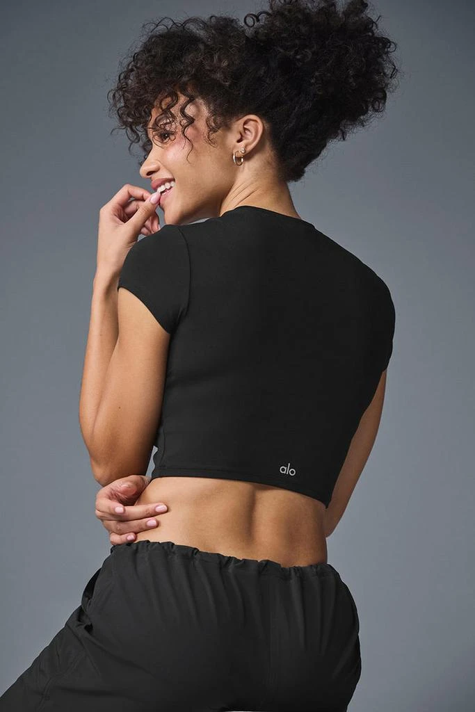 Alo Alosoft Crop Finesse Short Sleeve - Navy 3