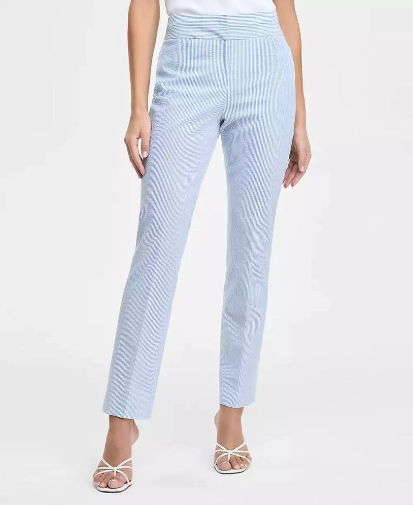 Tahari Women's Seersucker Flared Ankle Pants 3