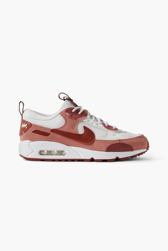 NIKE Air Max 90 Futura leather-trimmed suede and mesh sneakers