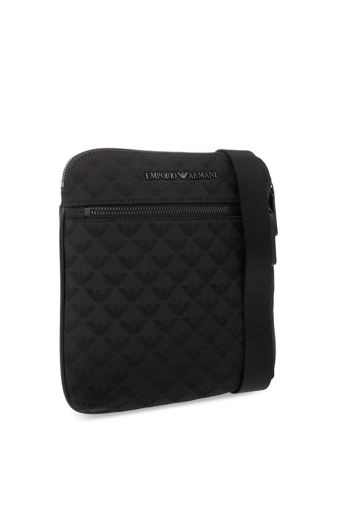 Emporio Armani All-Over Jacquard Eagle Flat Shoulder Bag