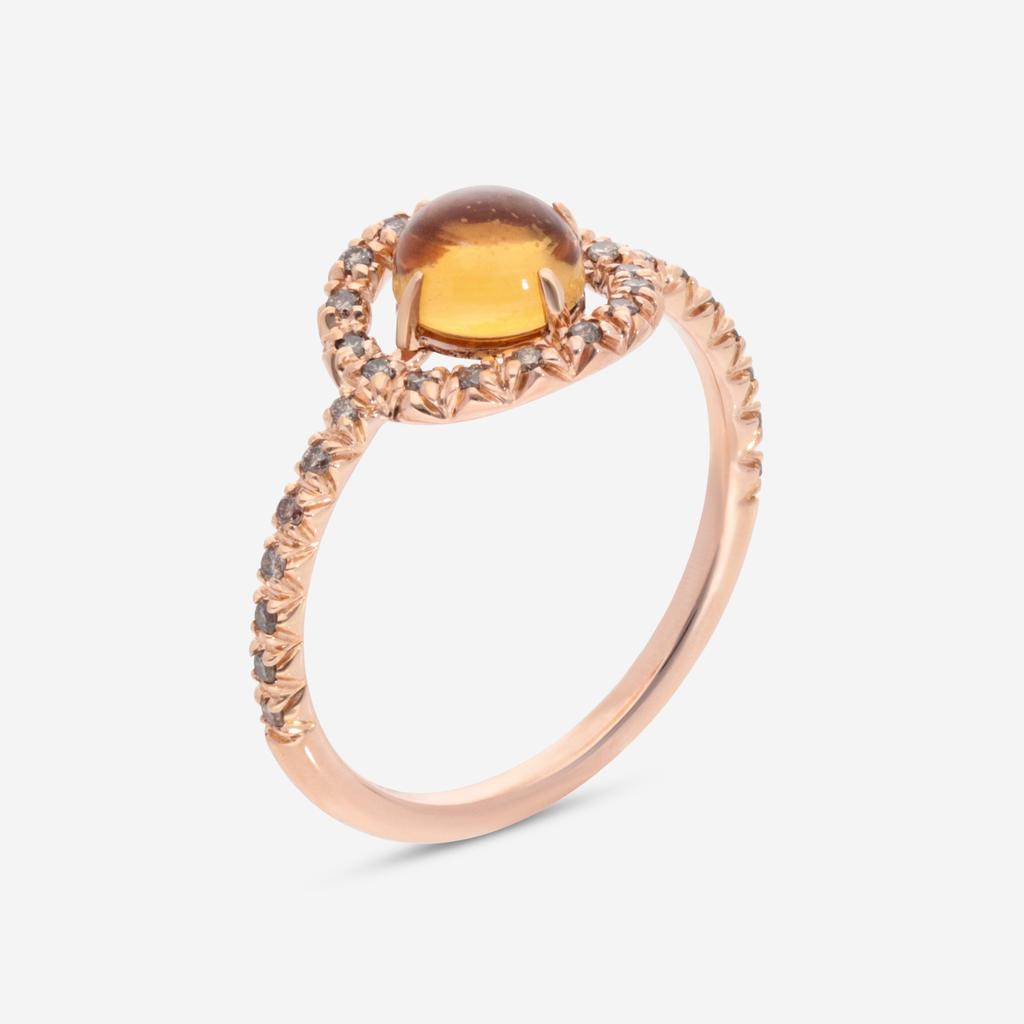 SuperOro SuperOro Re 18K Rose Gold Diamond & Citrine Statement Ring RE/A002