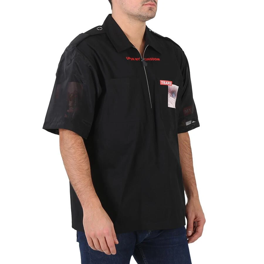 Burberry Men's Black Short-sleeve Montage Print Cotton Shirt 3