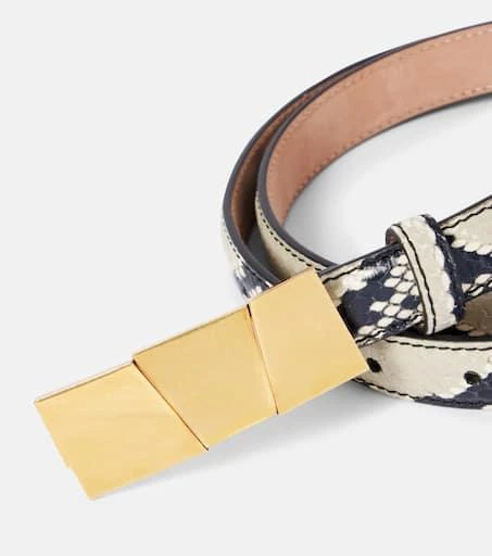 Khaite Axel Small snake-effect leather belt 3