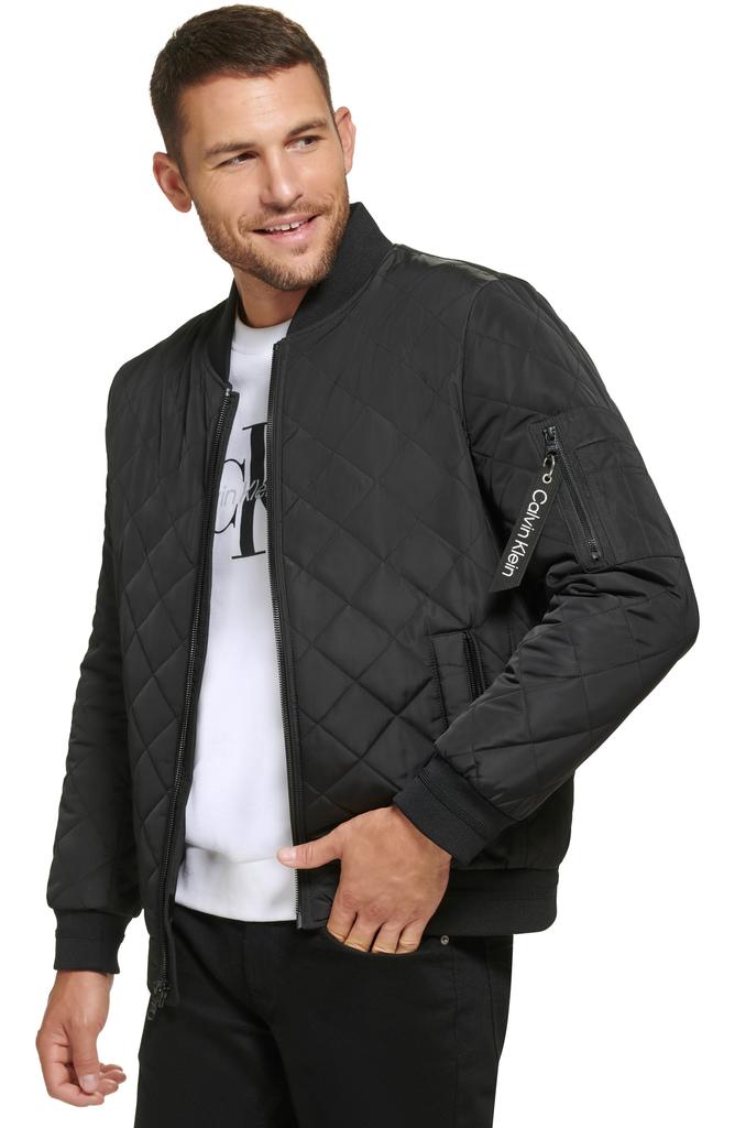 Calvin Klein Men s Quilted Baseball Jacket Black