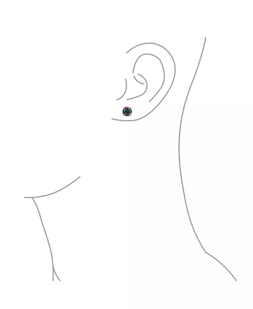 Bling Jewelry Mystic Rainbow CZ Stud Earrings Screw Back Sterling Silver 3