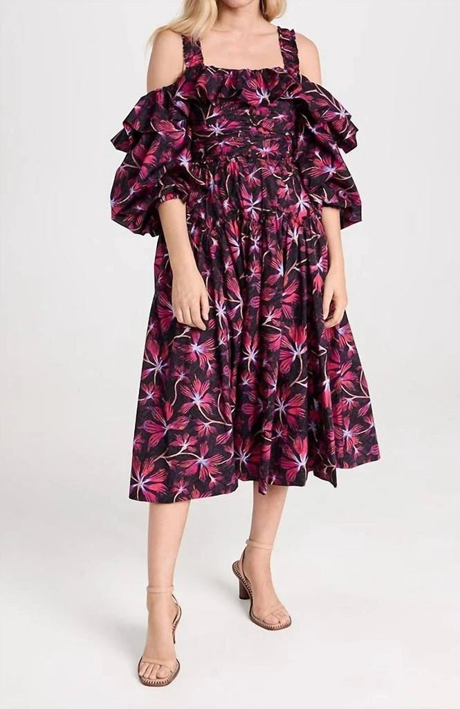 Ulla Johnson Ulla Johnson - Caprice Ruffled Floral Print Midi Dress 6