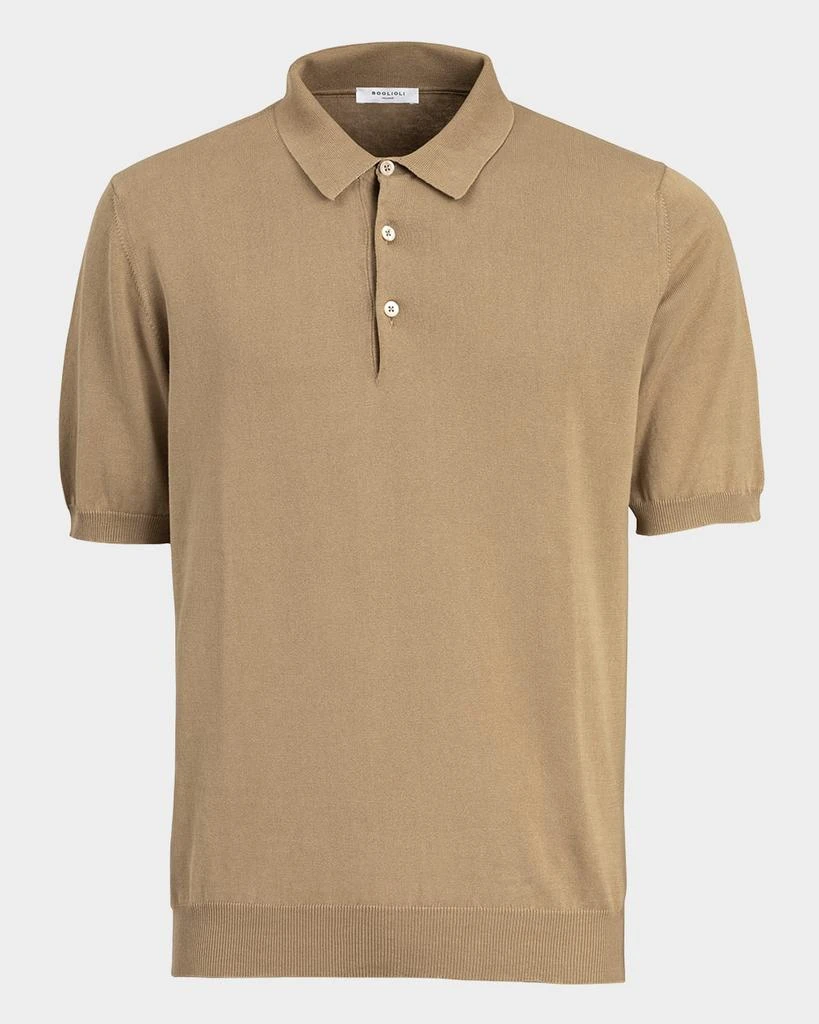 BOGLIOLI Men's Garment-Washed Cotton Polo Shirt 1