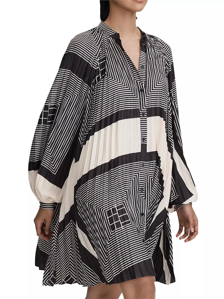 REISS Bay Graphic Pleated Minidress 4