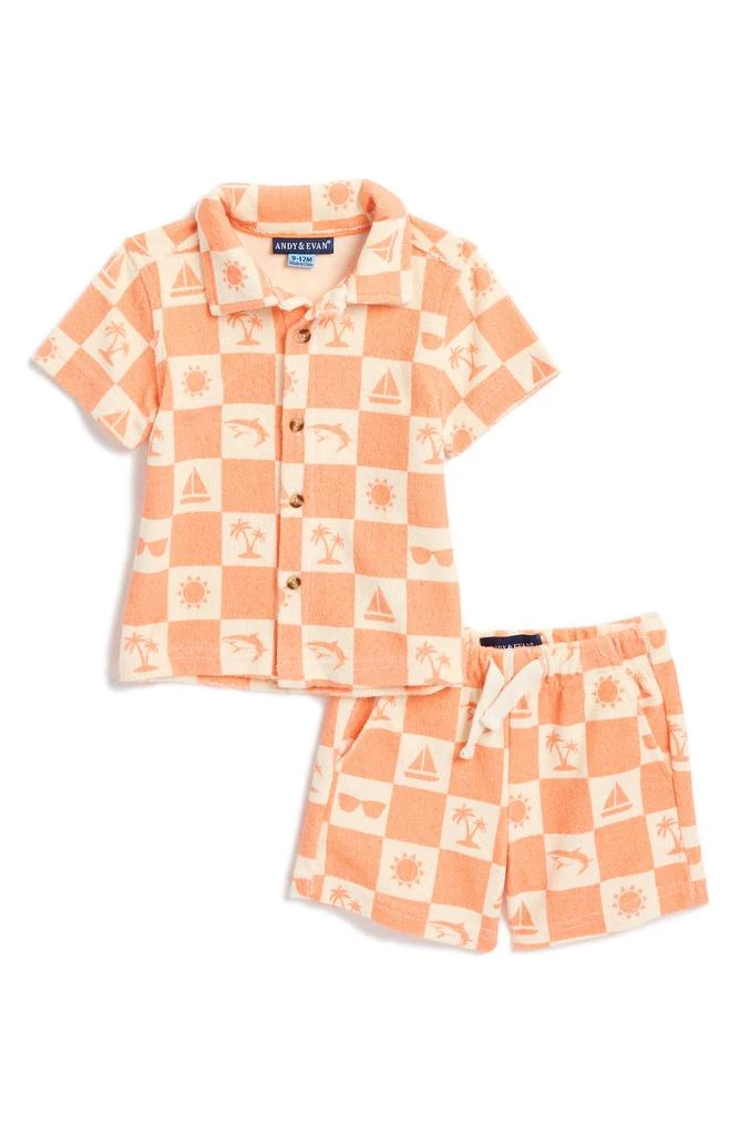 Andy & Evan Button-Up Shirt & Shorts Set 1