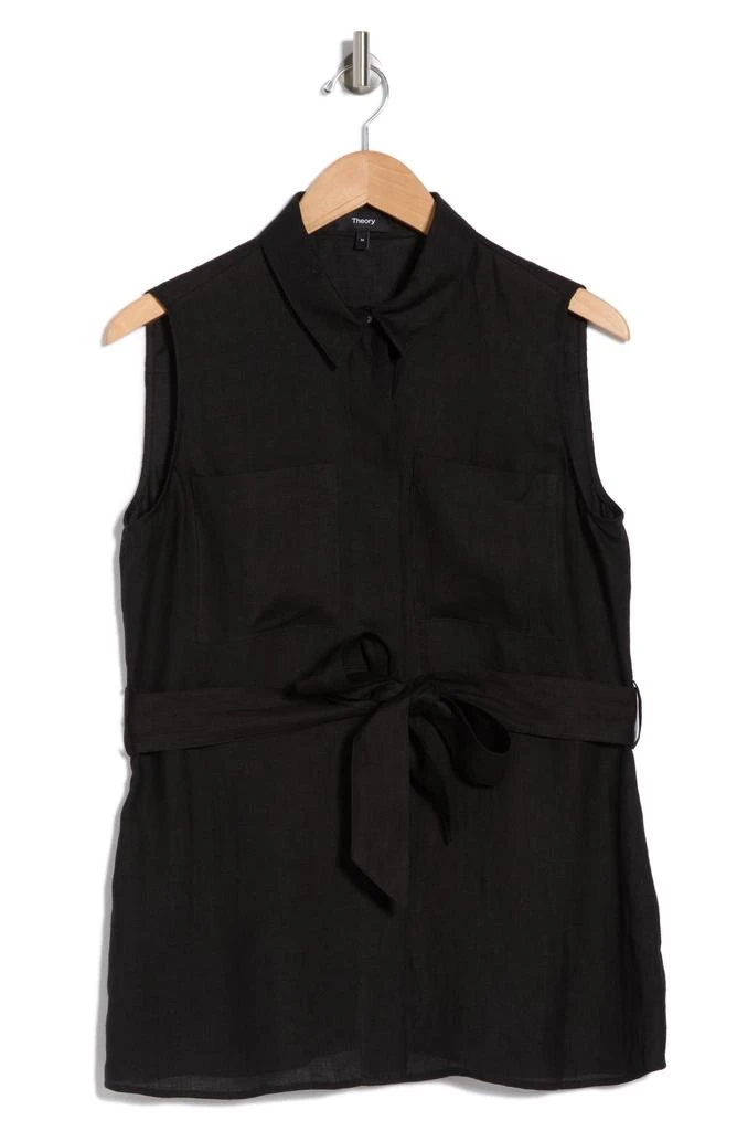 Theory Sleeveless Tie Belt Drape Top 3