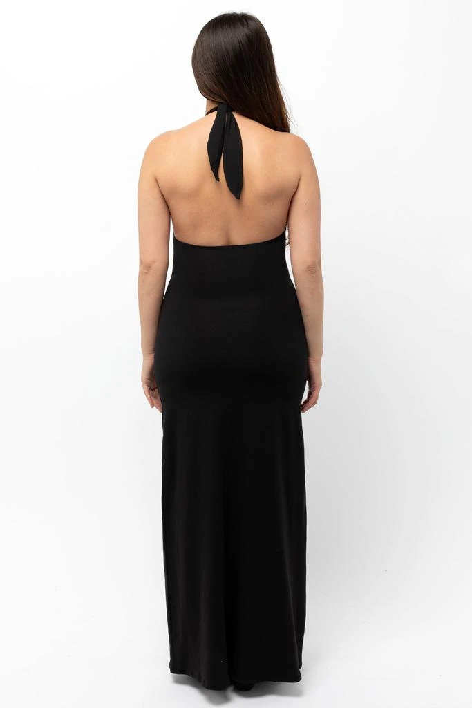Los Angeles Apparel 8374 - Cotton Spandex Halter Maxi Dress 3