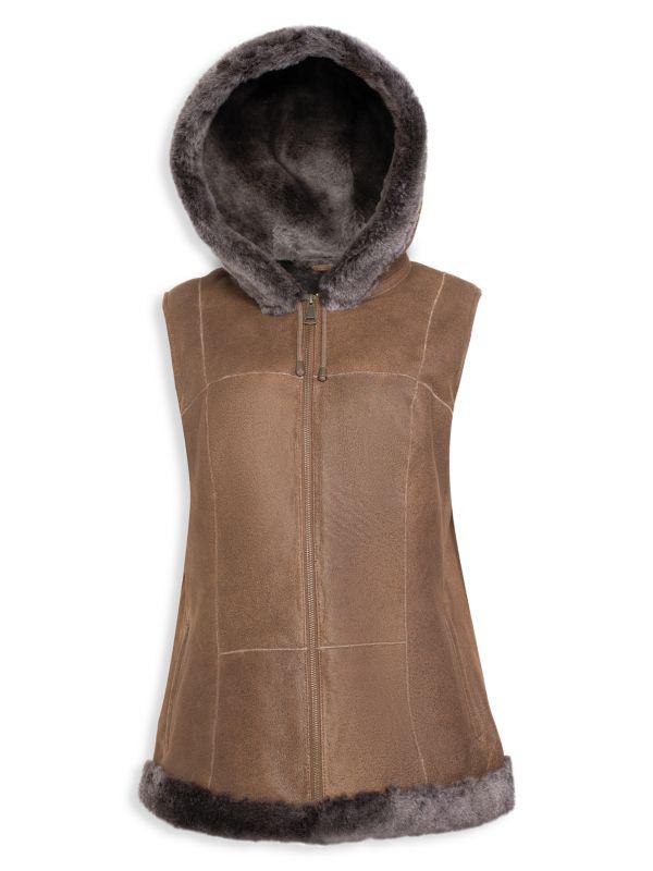 WOLFIE FURS Made For Generations™ Shearling Hooded Vest